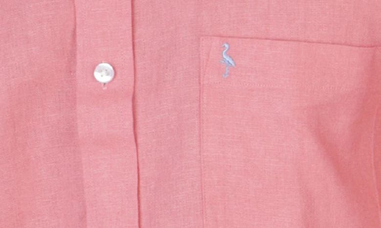 Shop Tailorbyrd Linen Blend Shirt In Coral