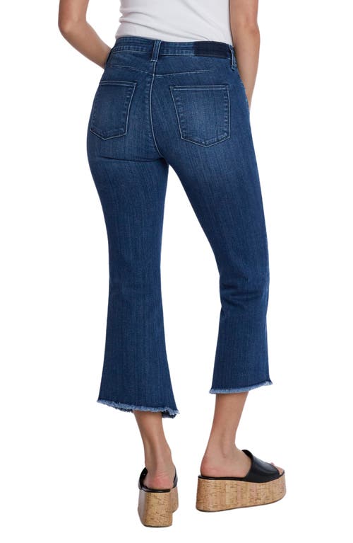 Hint Of Blu Crop Raw Hem Flare Jeans In Mist Blue