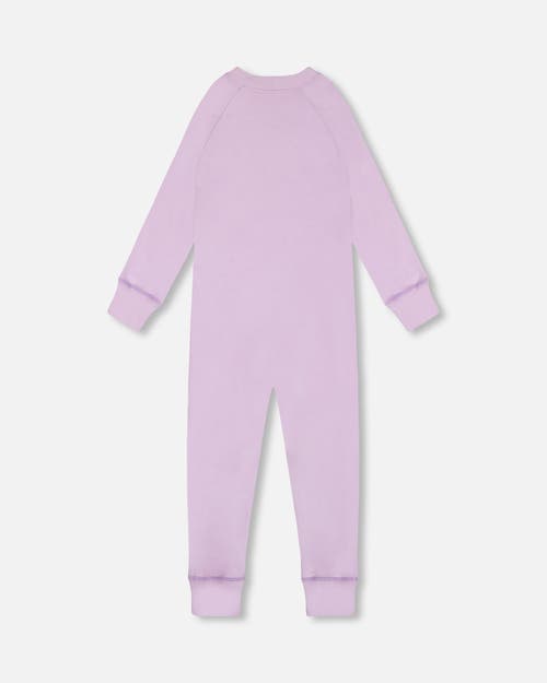 Shop Deux Par Deux Baby Girl's One Piece Thermal Underwear Lilac In Lupine