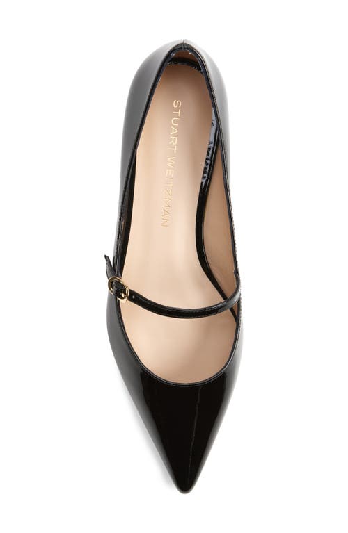 Shop Stuart Weitzman Emilia Mary Jane Flat In Black Patent