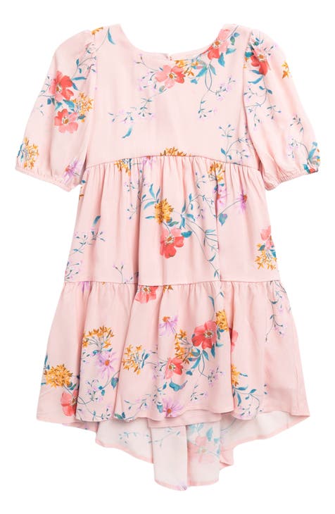 Kids' Floral Tiered Babydoll Dress (Big Kid)