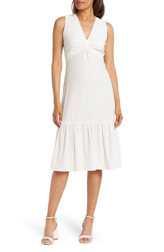 knee length dresses for ladies Celia knot front midi dress – Thread Forest main image 0