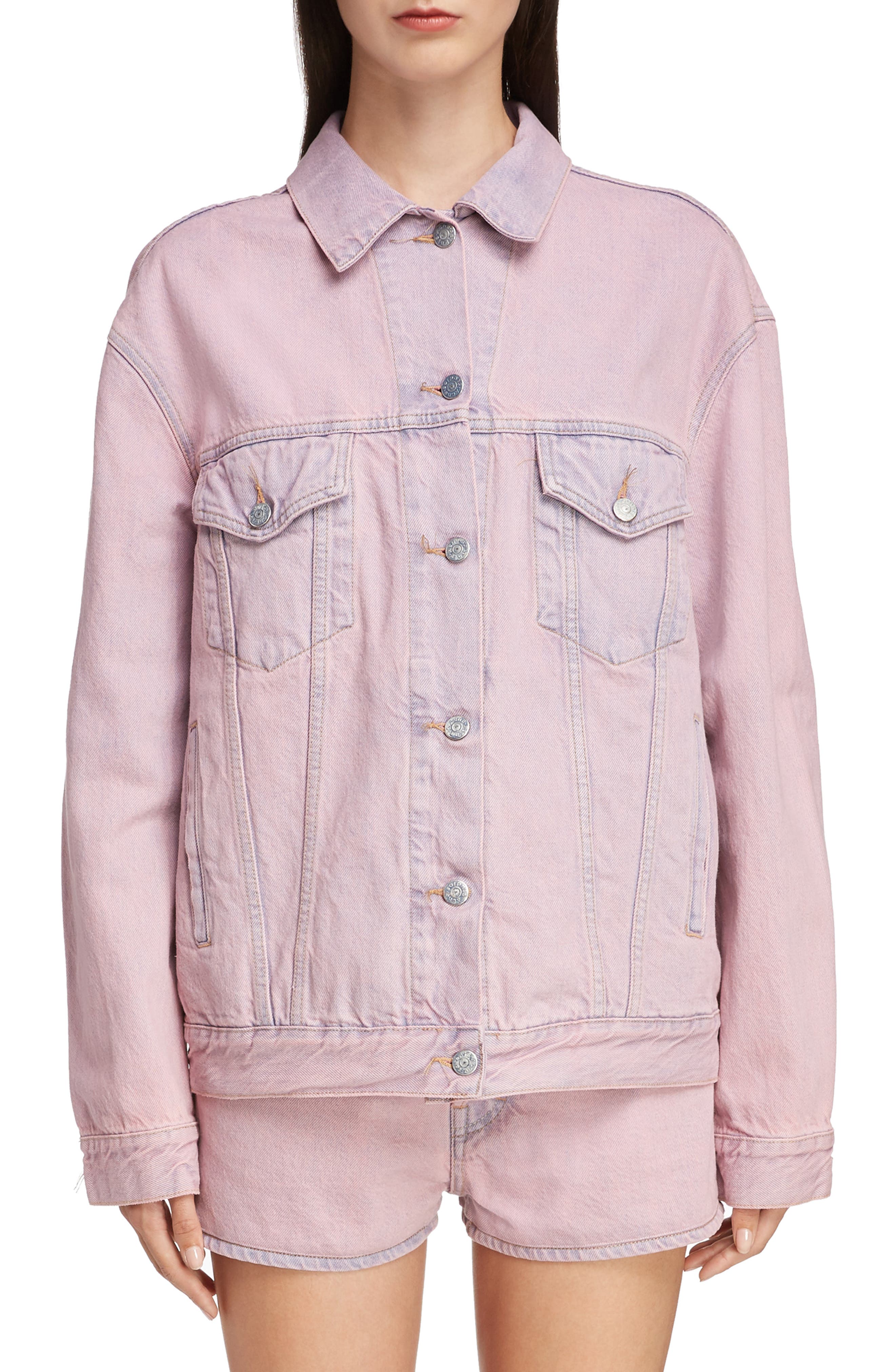 acne studios pink denim jacket