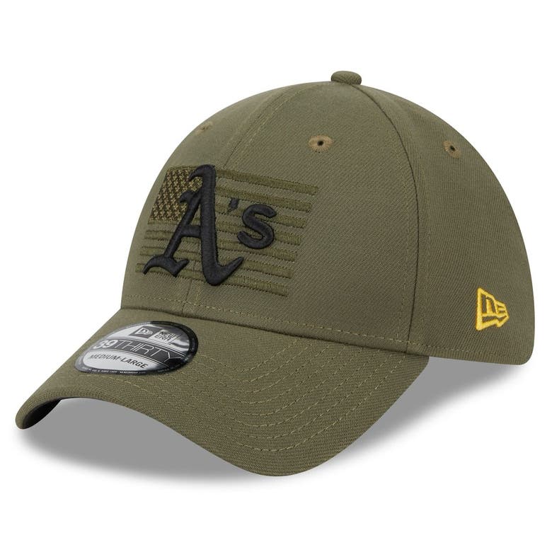 New Era Green Oakland Athletics 2023 Armed Forces Day 39thirty Flex Hat ...