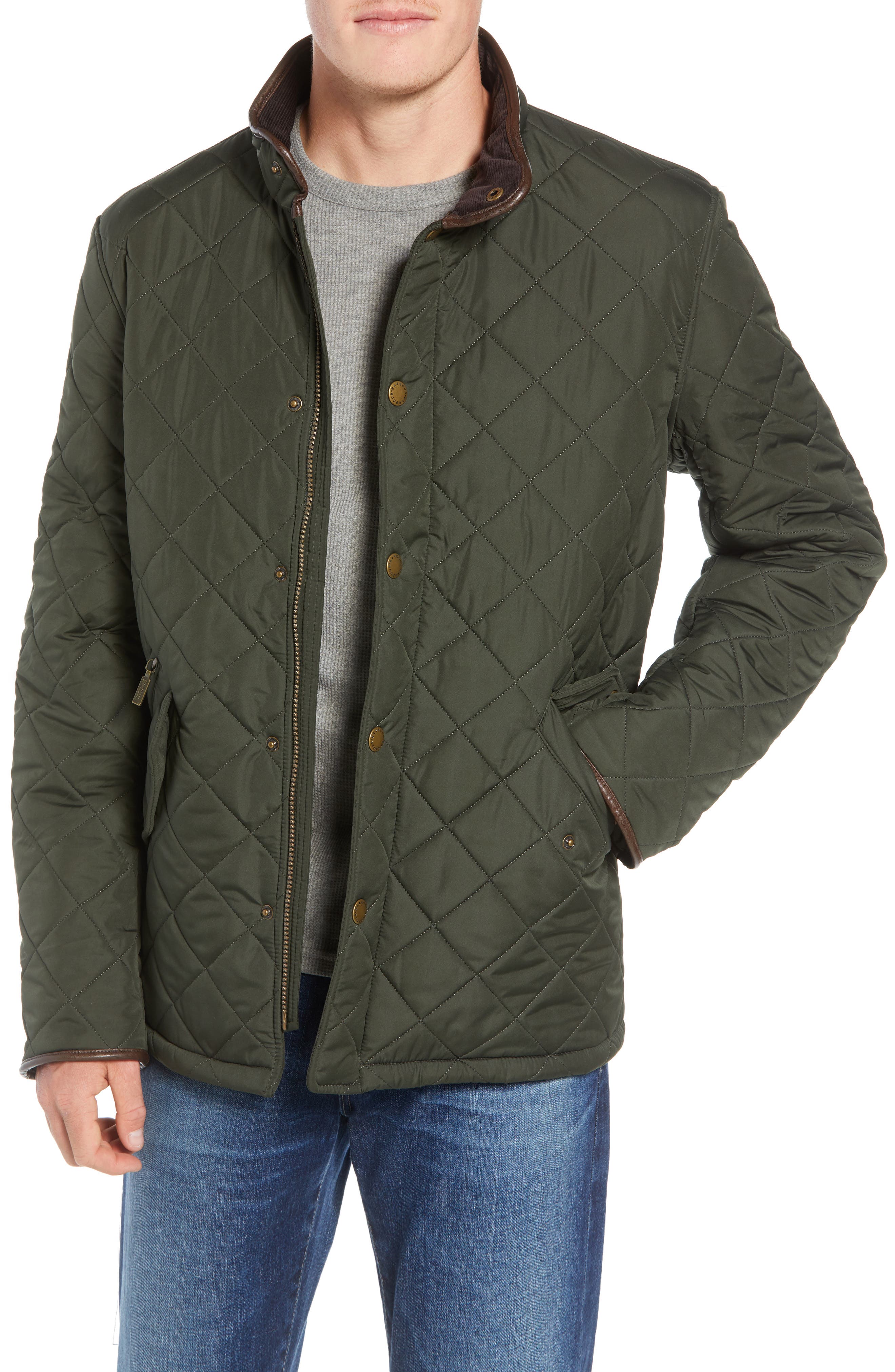 Barbour Powell Diamond Quilted Jacket in Sage Cover