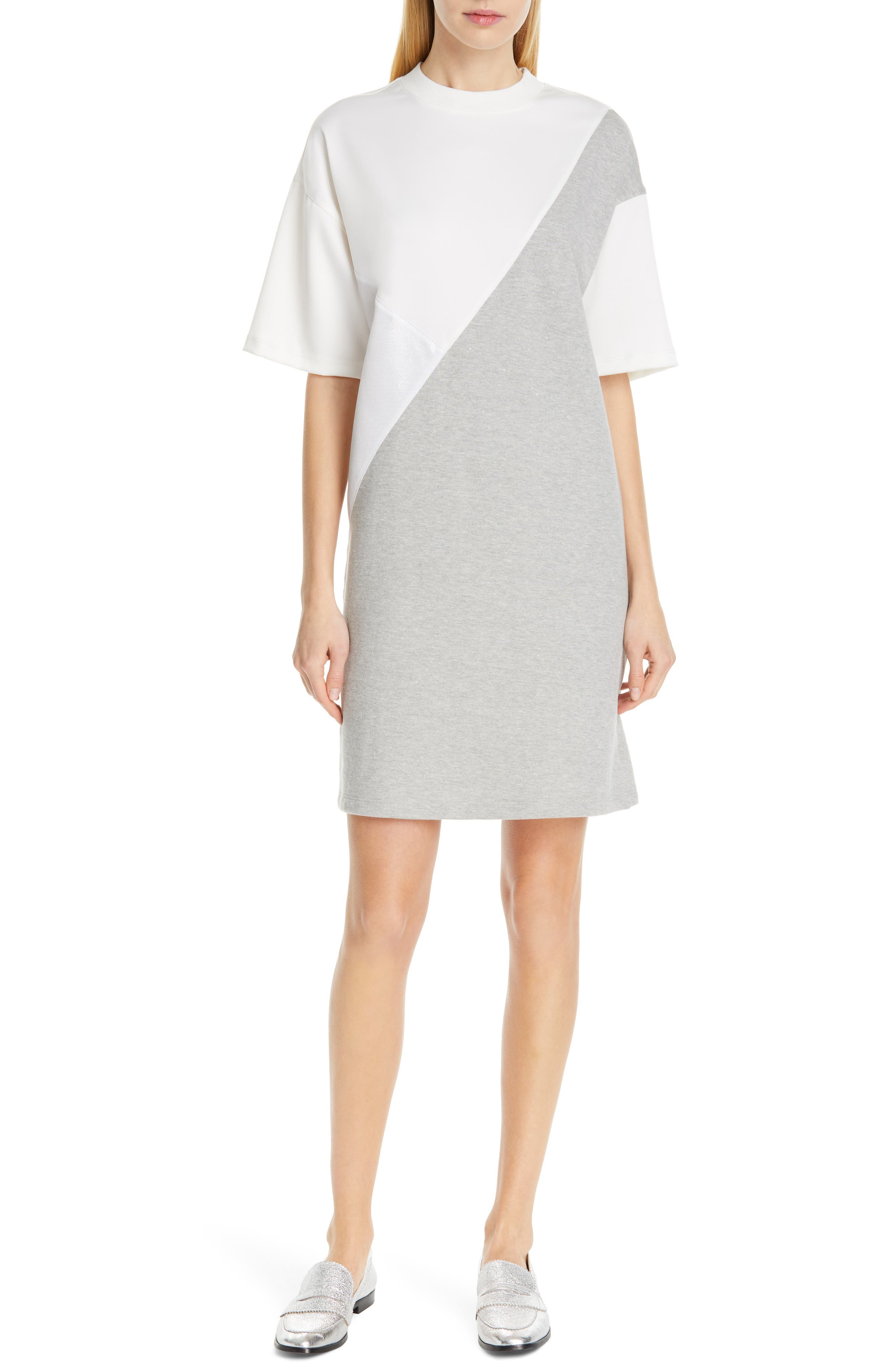 Clu Colorblock Dress, White