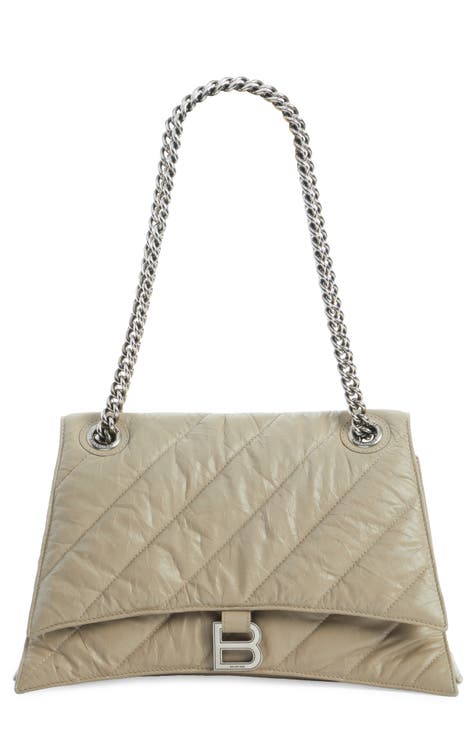 Medium Crush Chain Strap Quilted Leather Shoulder Bag