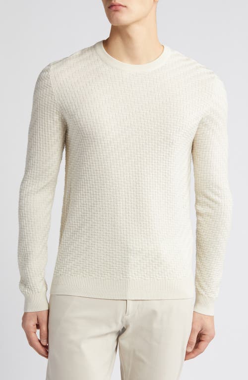 Emporio Armani Textured Crewneck Sweater White at Nordstrom,