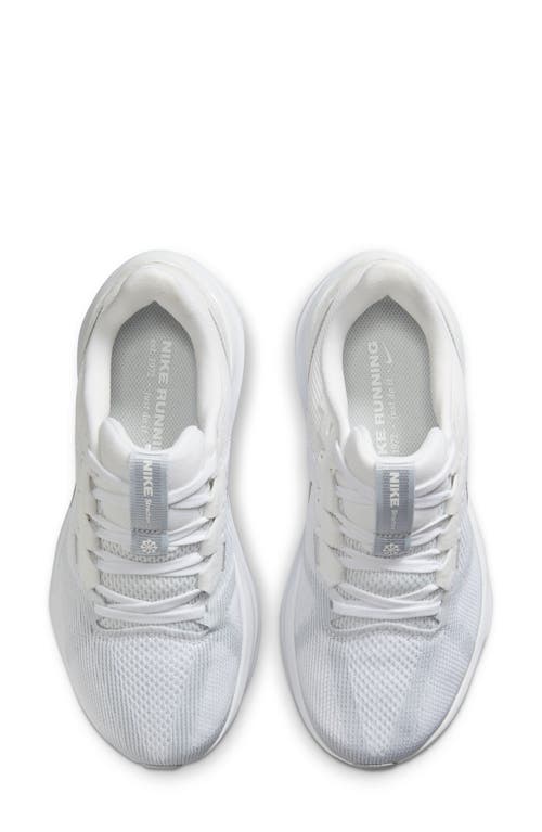 Shop Nike Air Zoom Structure 25 Road Running Shoe In White/platinum/silver