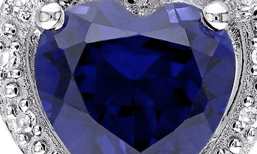 Delmar Lab-grown Blue Sapphire & Diamond Drop Earrings & Necklace Set In Blue