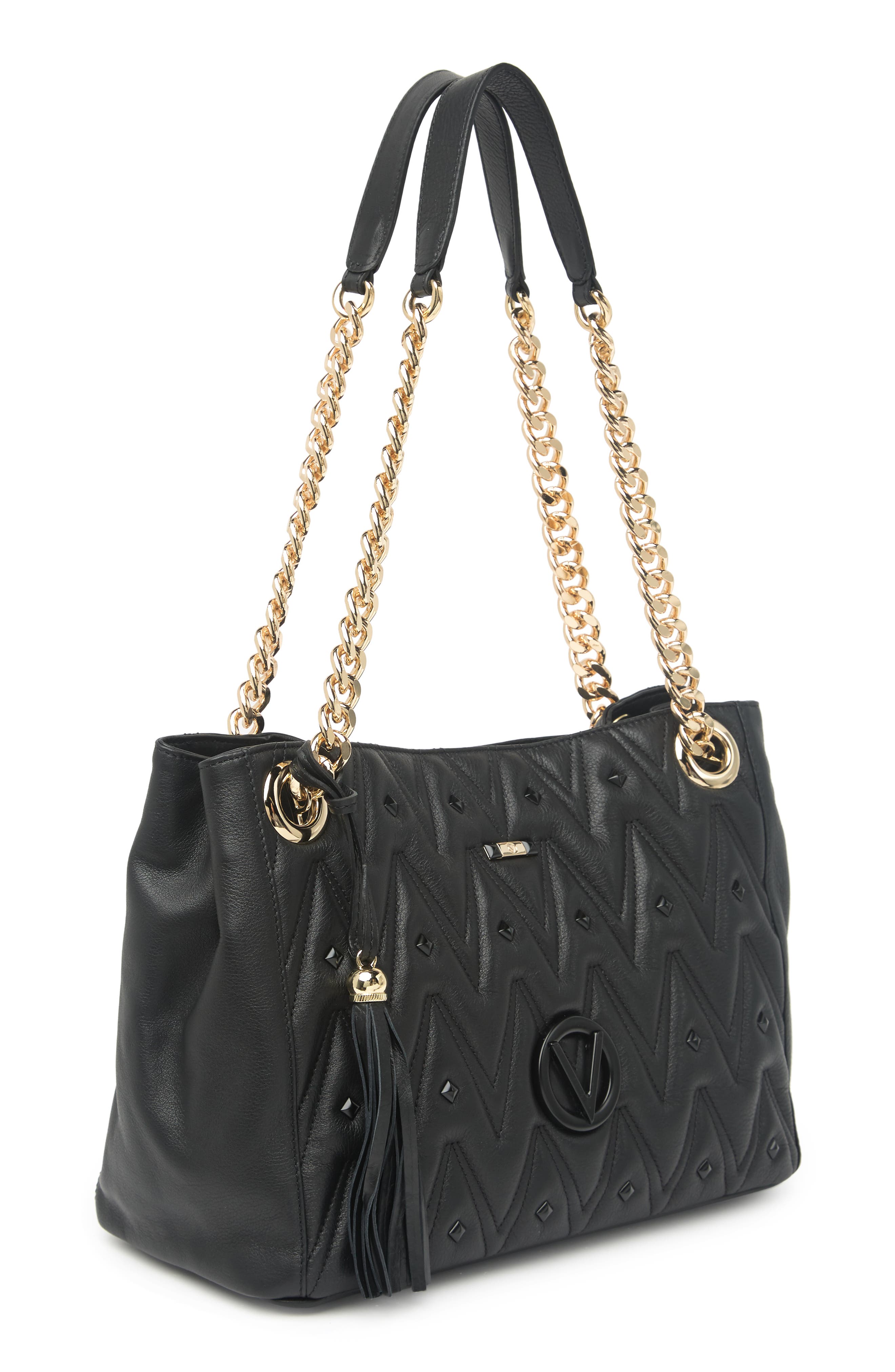 quilted leather tote