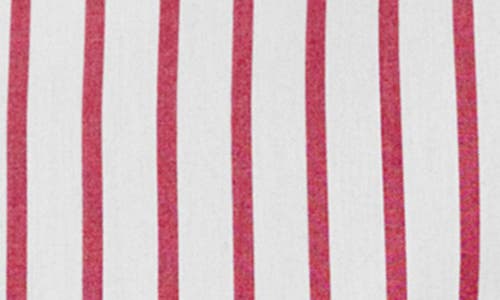 Mango Stripe Crop Button-up Shirt In Red