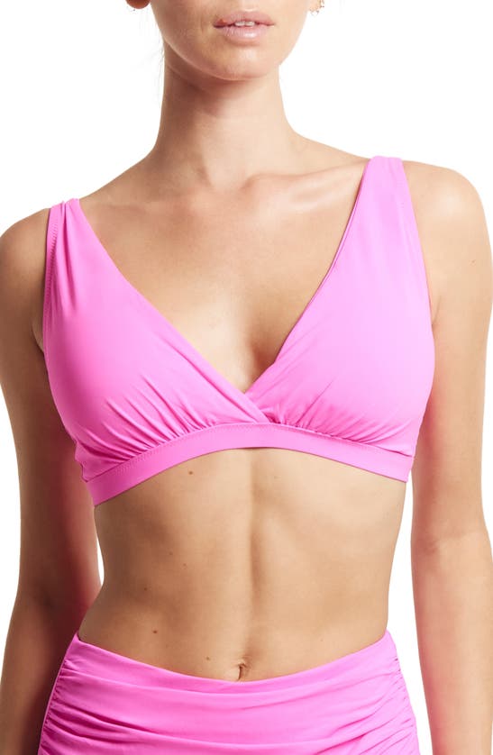 Hanky Panky Wrap Front Bikini Top In Unapologetic Pink