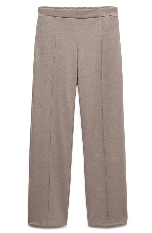 MANGO Decorative Seam Pants in Medium Brown at Nordstrom