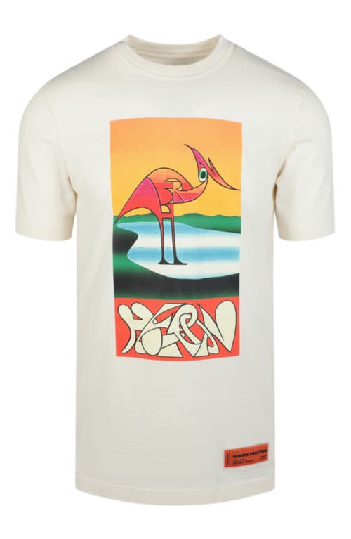 Shop Heron Preston Heron Cotton Graphic Print T-shirt In White