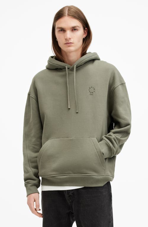 Shop Allsaints Haven Oversize Cotton Hoodie In Thyme Green