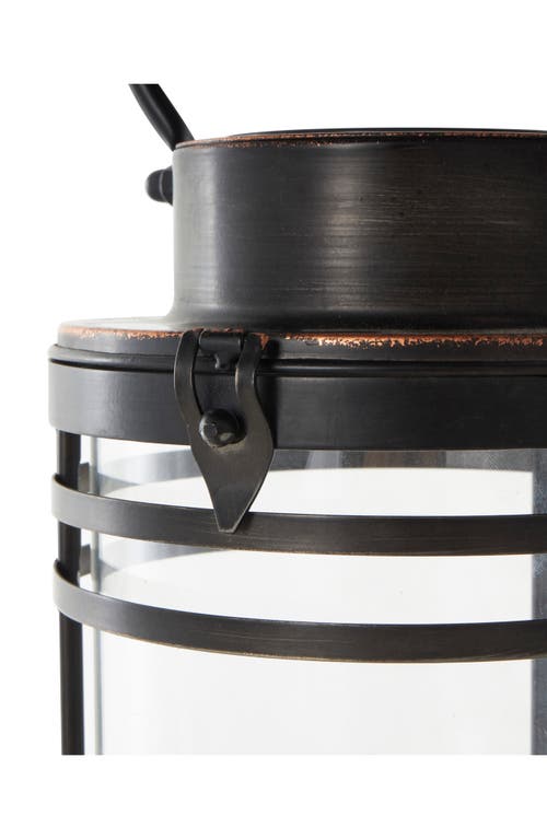 Ginger Birch Studio Metal Candle Lantern In Black