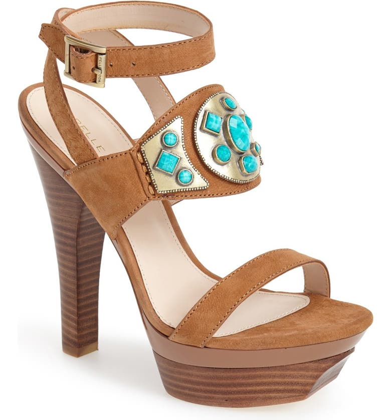 Pelle Moda 'Cian' Jeweled Leather Ankle Strap Platform Sandal (Women ...