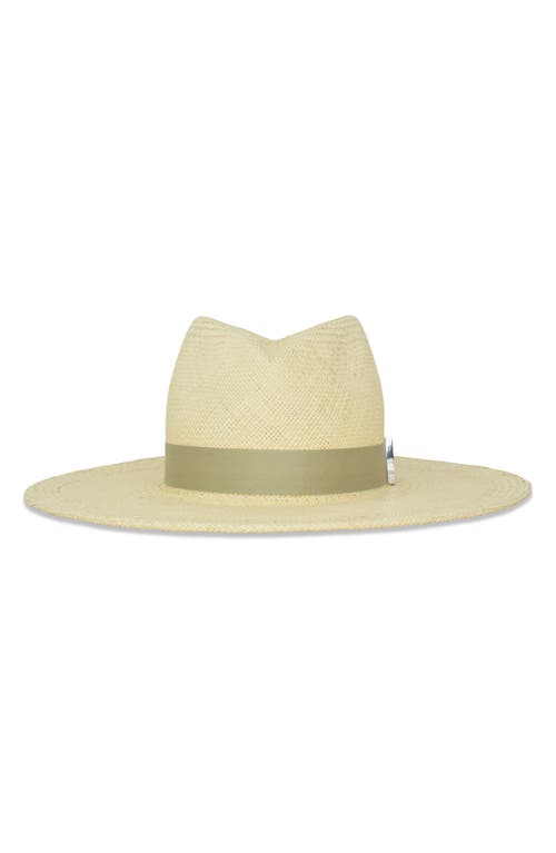 Gigi Burris Millinery Jeanne Straw Fedora In Natural/sage
