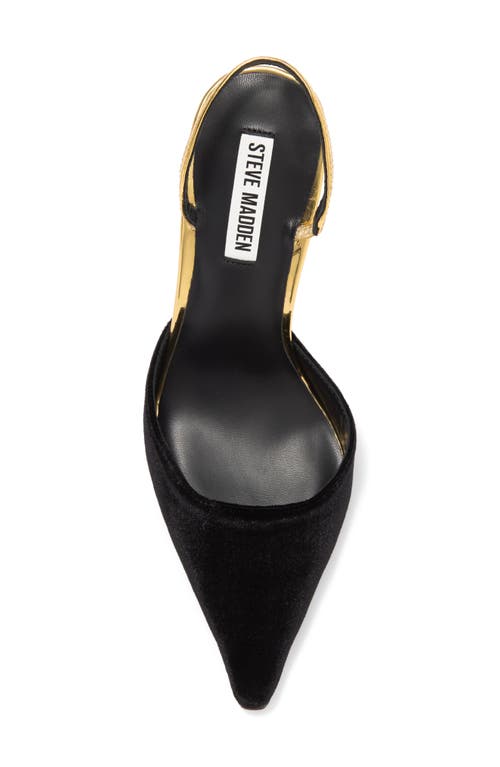 Shop Steve Madden Drew Slingback Pointed Toe Pump In Black/gold