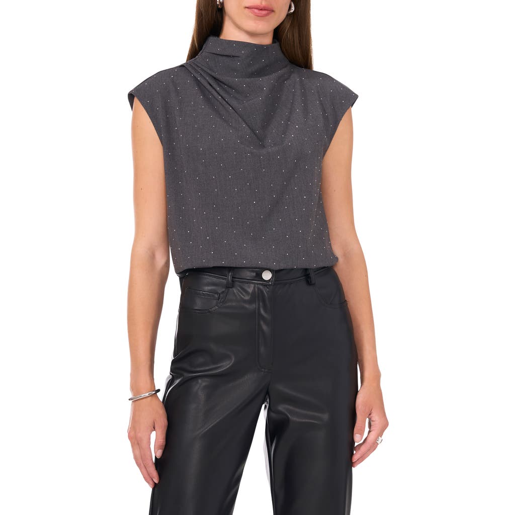 Vince Camuto Women's Sleeveless Mock-neck Top In Medium Heather Grey