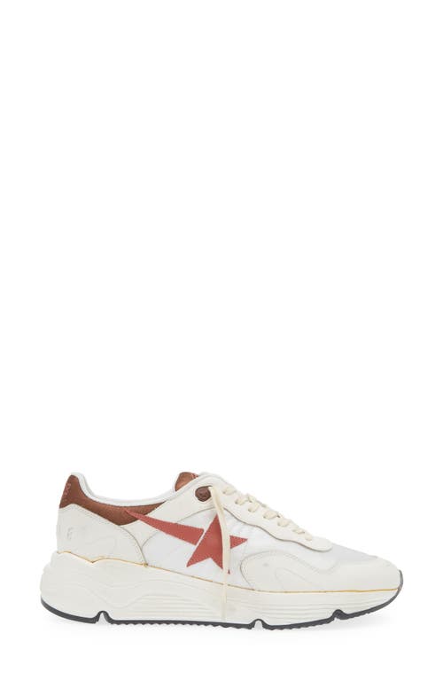 Golden Goose Men's Running Sole Textile And Leather Runner Sneakers In White/red