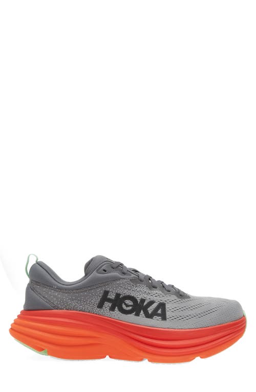 Shop Hoka Bondi 8 Running Shoe In Castlerock/flame