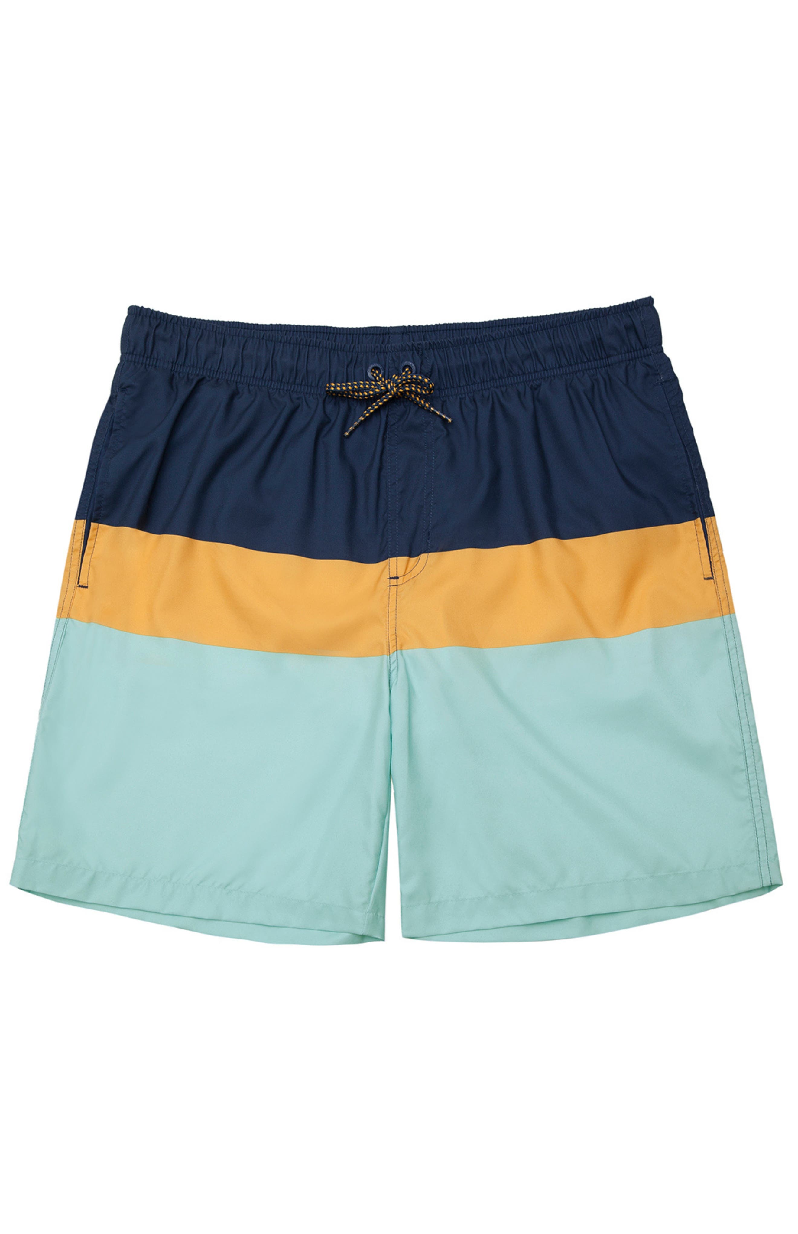 Rokka&Rolla All-Day Comfort Mesh-Lined Swim Trunks in Navy Mustard Cover