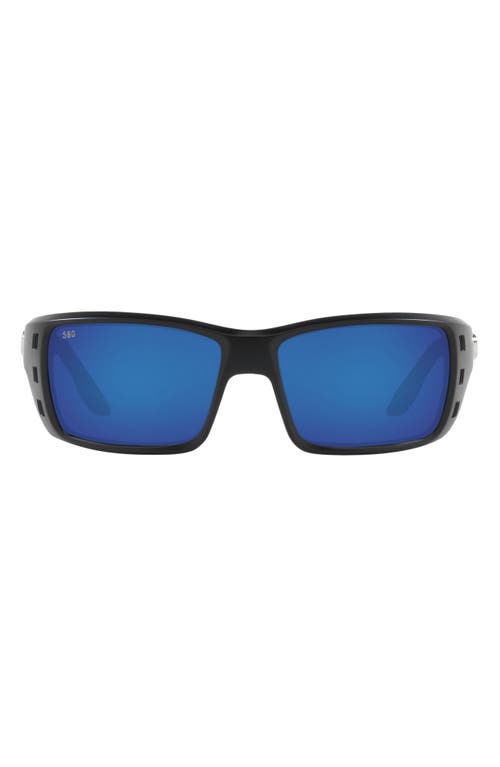 Costa Del Mar 63mm Oversize Polarized Rectangular Sunglasses in Black Flow at Nordstrom