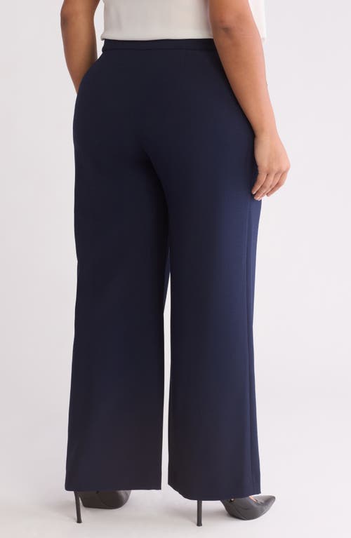 Tahari Asl Wide Leg Pants In Deep Navy