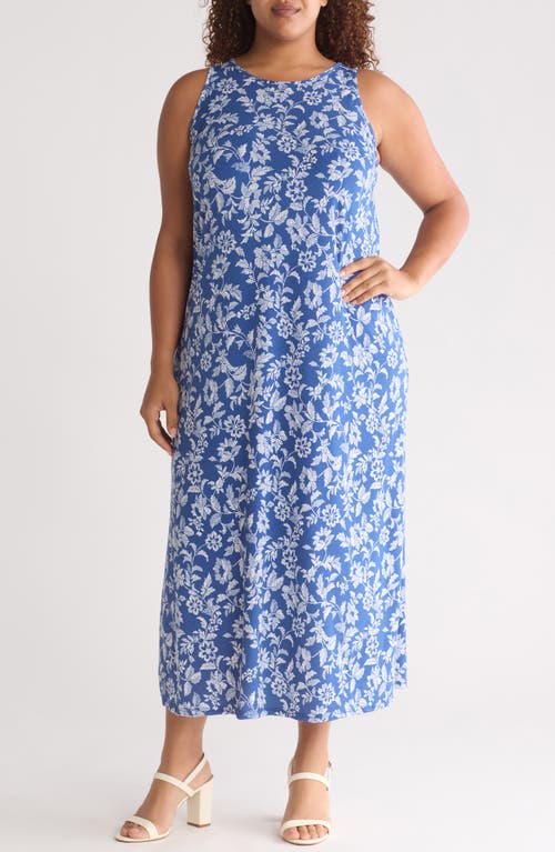 Vince Camuto Floral Sleeveless Maxi Dress Denim Navy at Nordstrom,