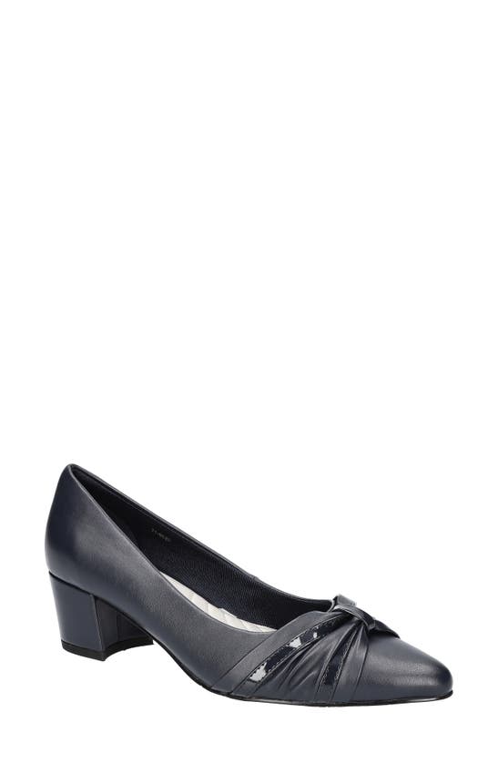 Shop Easy Street Millie Ruched Pump In Navy