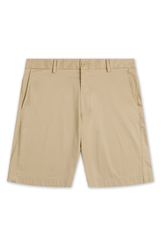 Bugatchi Flat Front Chino Shorts In Sand