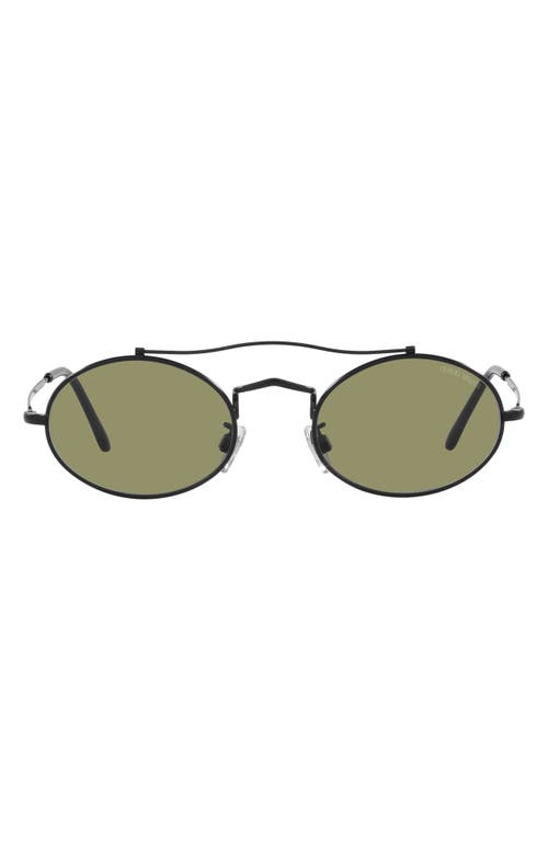 51mm Oval Sunglasses in Matte Black