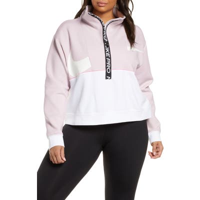 Plus Size Nike Pro Dri-Fit Fleece Half-Zip Pullover, Beige