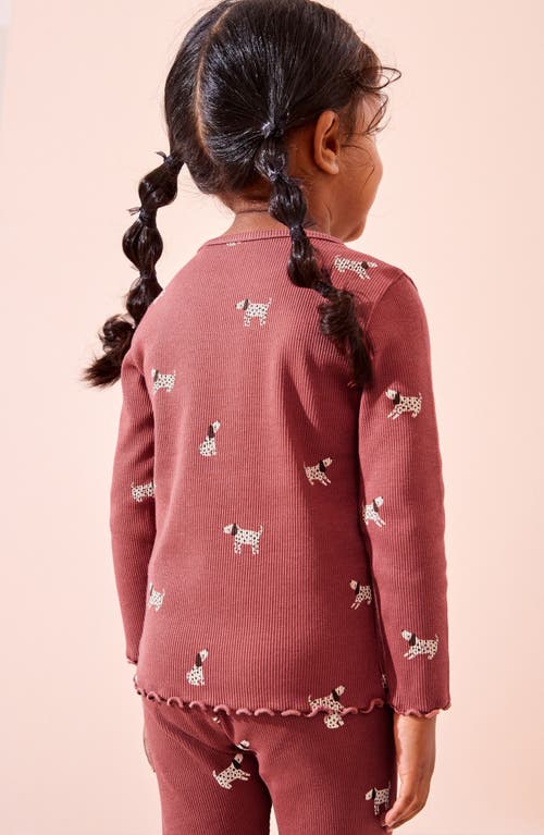 Next Kids' Dalmatian Print Long Sleeve Cotton Rib Top In Red