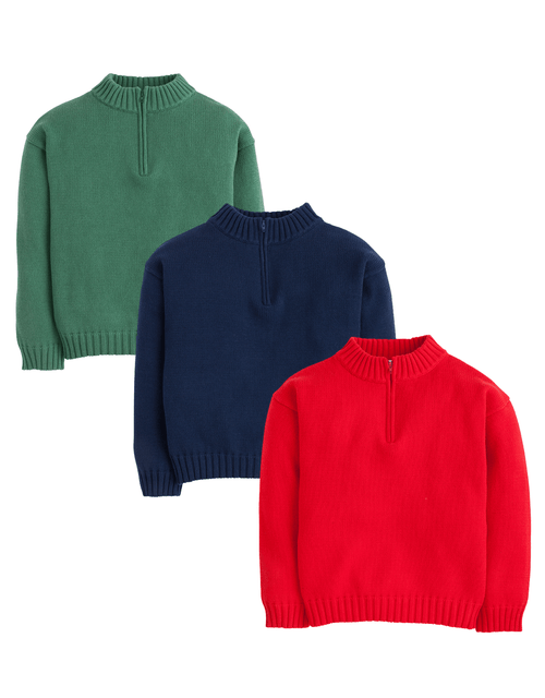Little English Kids' Quarter Zip Sweater In Red