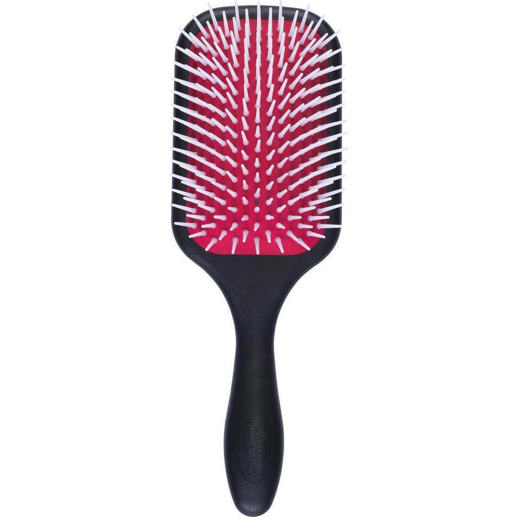 Denman D38 Power Paddle Detangler Hairbrush In Black With Red Pad