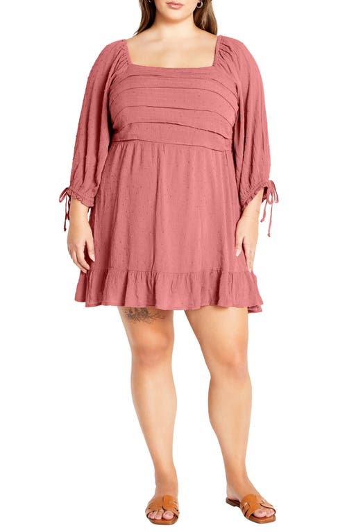 Shop City Chic Allegra Balloon Sleeve Fit & Flare Dress In Rosewood