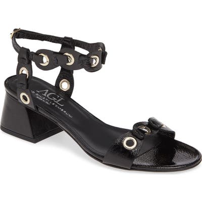 Agl Grommet Quarter Strap Sandal - Black