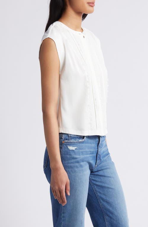 Wit & Wisdom Embellished Cap Sleeve Button-up Shirt In Off White