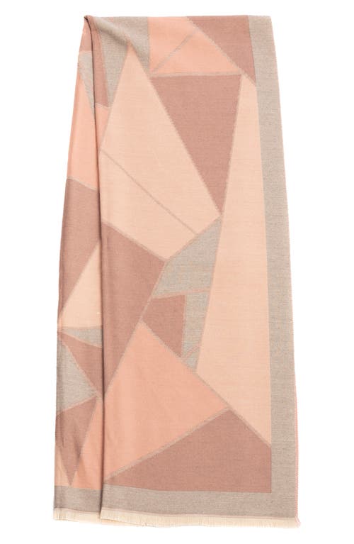 Saachi Mosaic Reversible Scarf In Pink/beige/cream