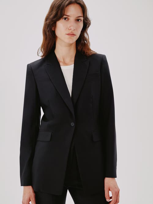 Another Tomorrow Single Button Jacket In Black