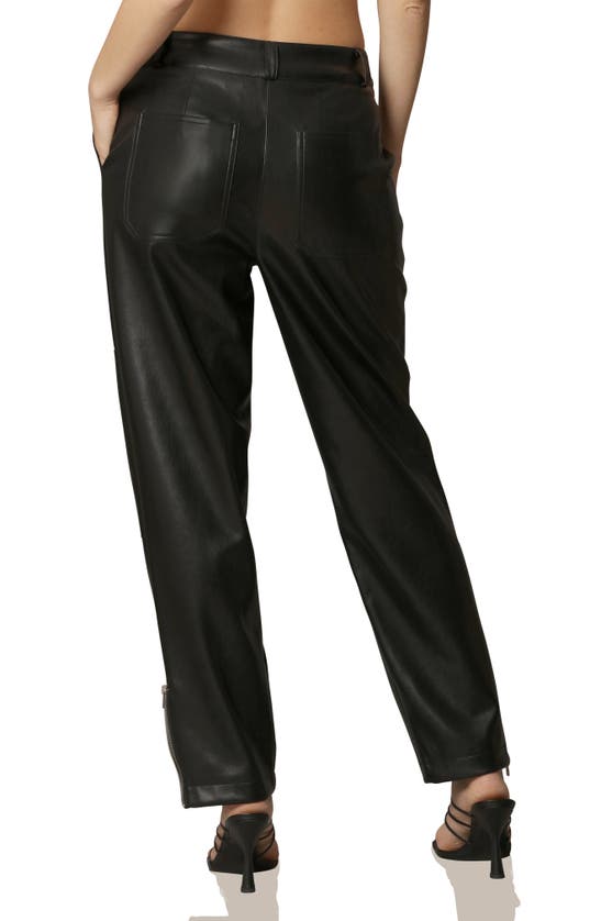 Shop Avec Les Filles Faux-ever Leather™ Cargo Trousers In Black