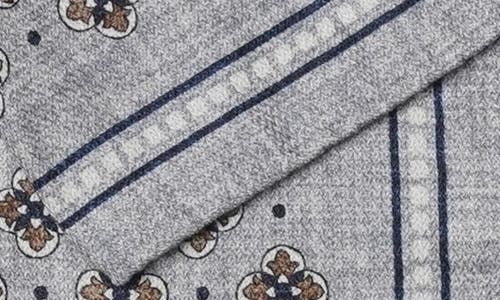 Jack Victor Anwoth Reversible Silk Pocket Square In Grey
