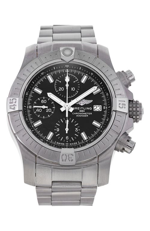 Watchfinder & Co. Breitling Preowned Avenger Chronograph 43 Bracelet Watch, 43mm in Steel Black at Nordstrom