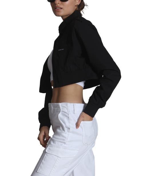 Members Only Mini Cropped Racer Jacket In Black