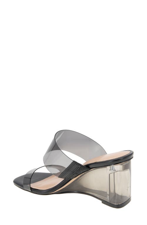 Shop Bcbg Lorie Wedge Slide Sandal In Smoke/black