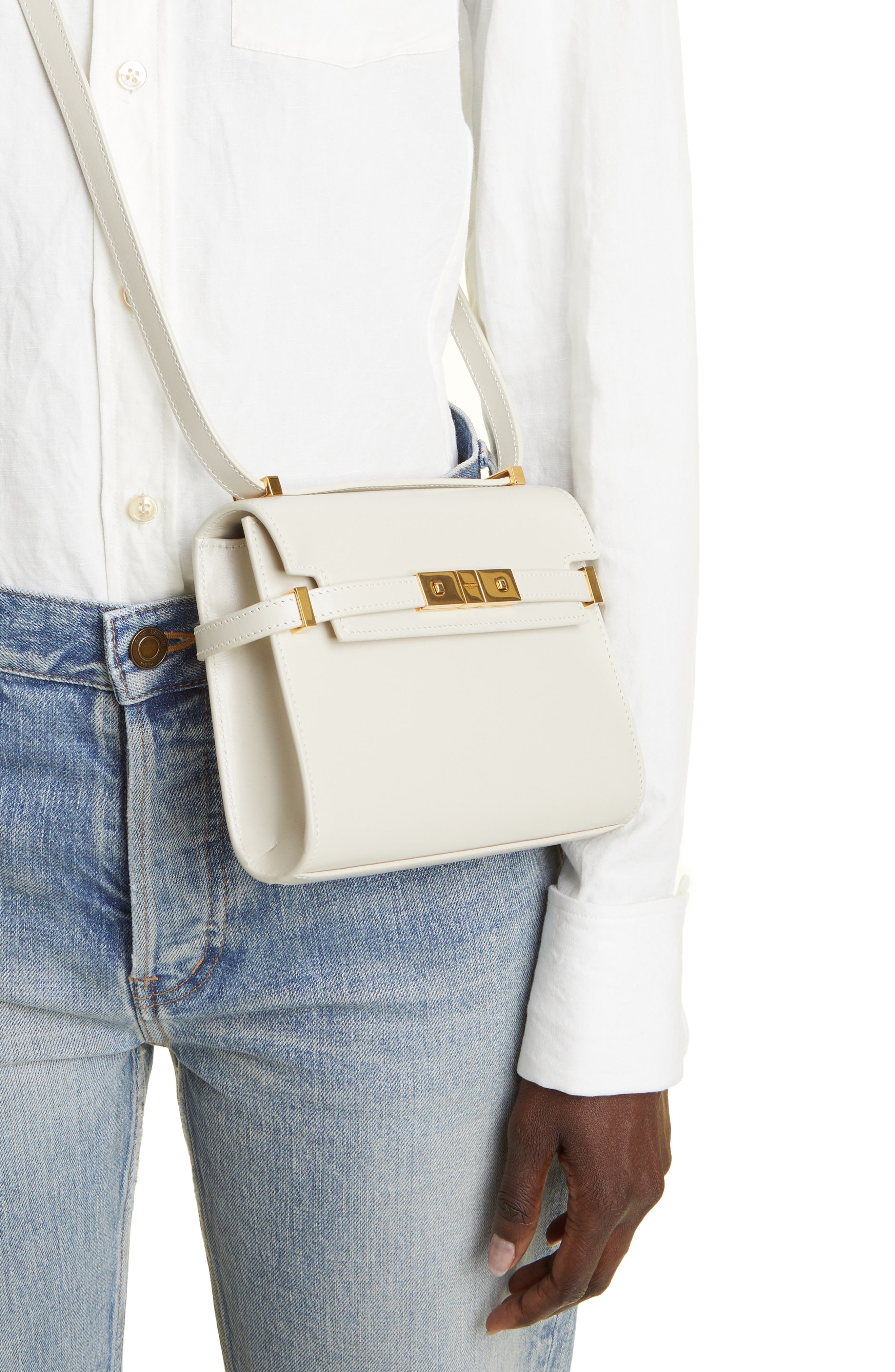 Saint Laurent mini Manhattan crossbody bag - Neutrals