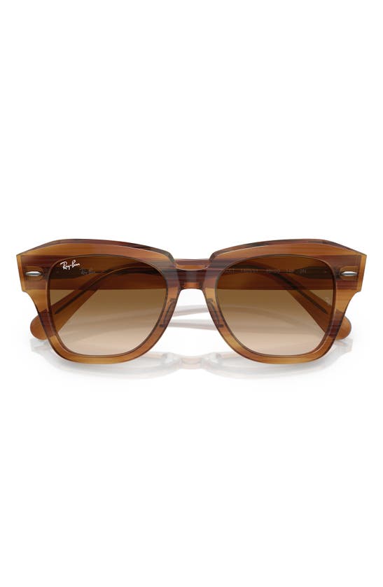 Shop Ray Ban Ray-ban State Street 52mm Sunglasses In Striped Brown